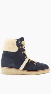 Hiker Boot mit Faux Fur-Besatz