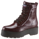 TOMMY JEANS Plateaustiefelette PATENT LACE UP BOOT