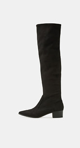 Spitzer Stretchstiefel in Velours-Optik